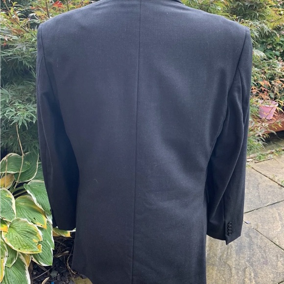 Aquascutum Men's Suit Jacket Blazer Dark Grey / Black Lined Wool Size 40R - Picture 7 of 11